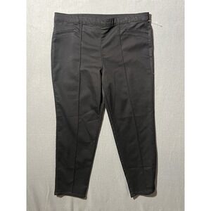 JM Collection Women's Black Pull-On Ankle Pants Size L Elastic Waist Stretch